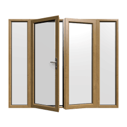 Iers Eiken openslaande deuren met zijpanelen – Stel zelf samen