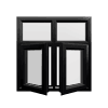 Stijl 30 zwart kunststof raam 16 rob upvc PVCu Casement 3 3