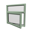 Stijl 9 Chartwell-groen kunststof raam 17 rob upvc PVCu Casement 7 7 1