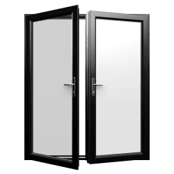 Openslaande deuren kunststof - zwart