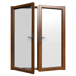 Openslaande deuren kunststof - eiken