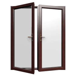 Openslaande deuren kunststof - rozenhout