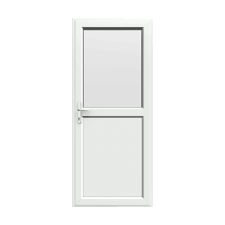 Half glazen enkele deur van uPVC met een vlak paneel