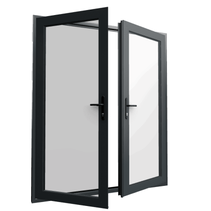 aluminium french door grey